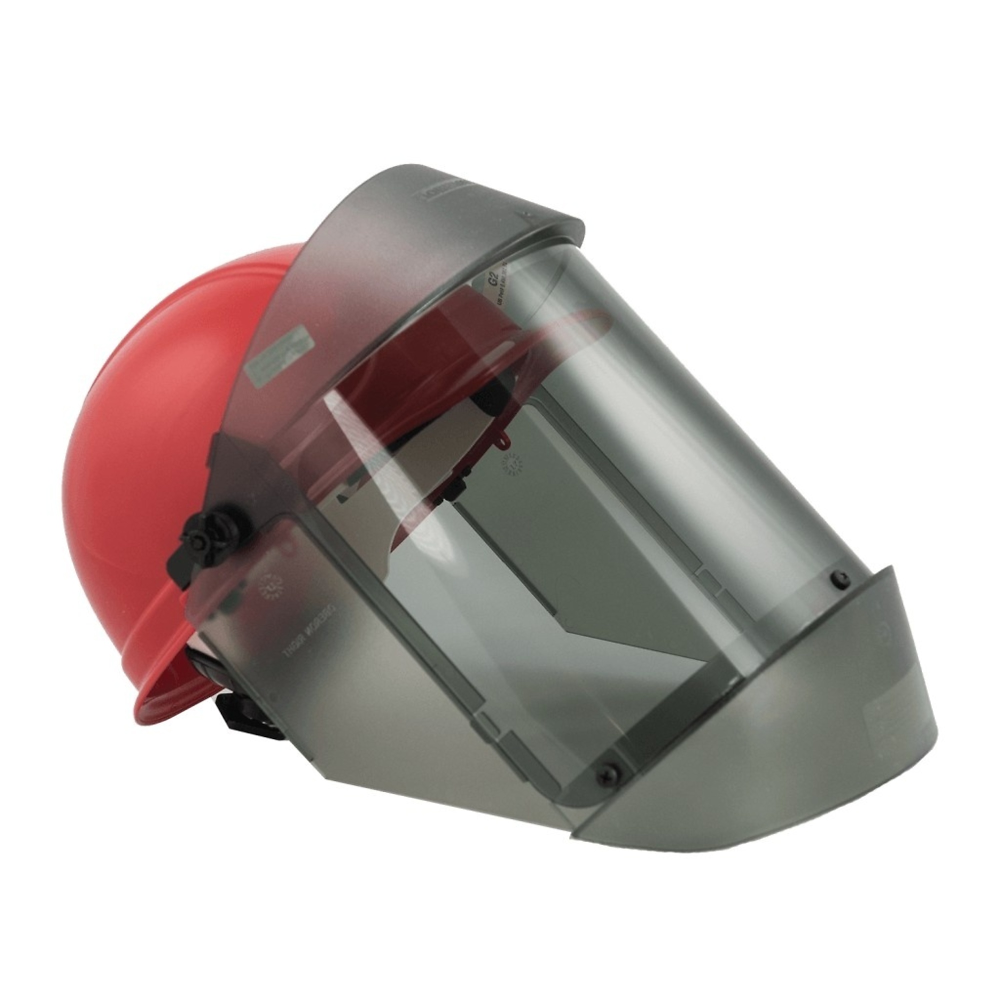 OBERON™ - Face Shield & Hard Cap - Arc Flash - 12 Cal TCG™ - With Ear Muff Kit - Lens Color: Clear Grey Anti-Fog - Model # 21AGR12AF-C+M22